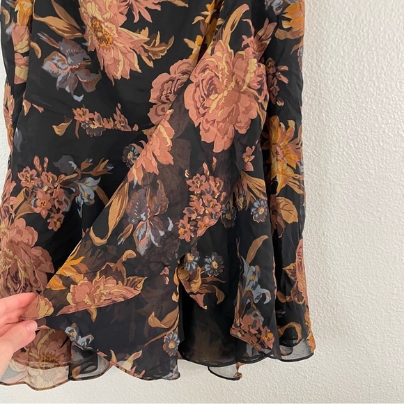 NWT Vintage Lauren Ralph Lauren 100% Silk Floral Print Midi Skirt Womens 14 Y2K. - Picture 3 of 10